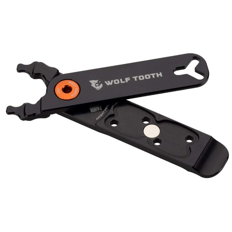 Wolf Tooth - Master Link Pliers - Pack Pliers | Bike Multi Tool Quick Link Pliers with Bike Tyre Levers, Valve Core Remover | Chain Pliers, Chain Link Pliers 9/10/11/12 Speed Bicycle Repair | Orange - Image 1